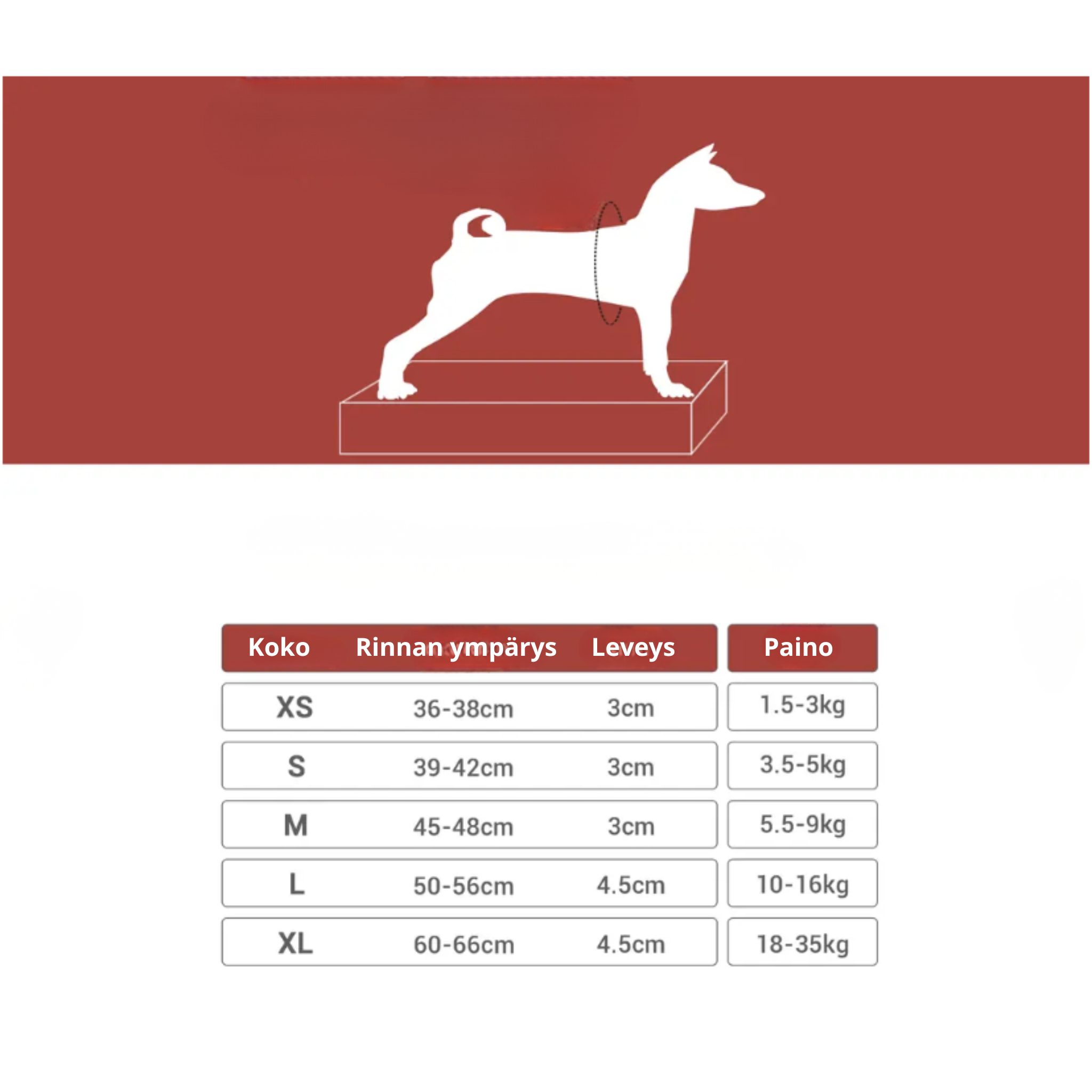 V-Type Koiran Valjaat, Punainen