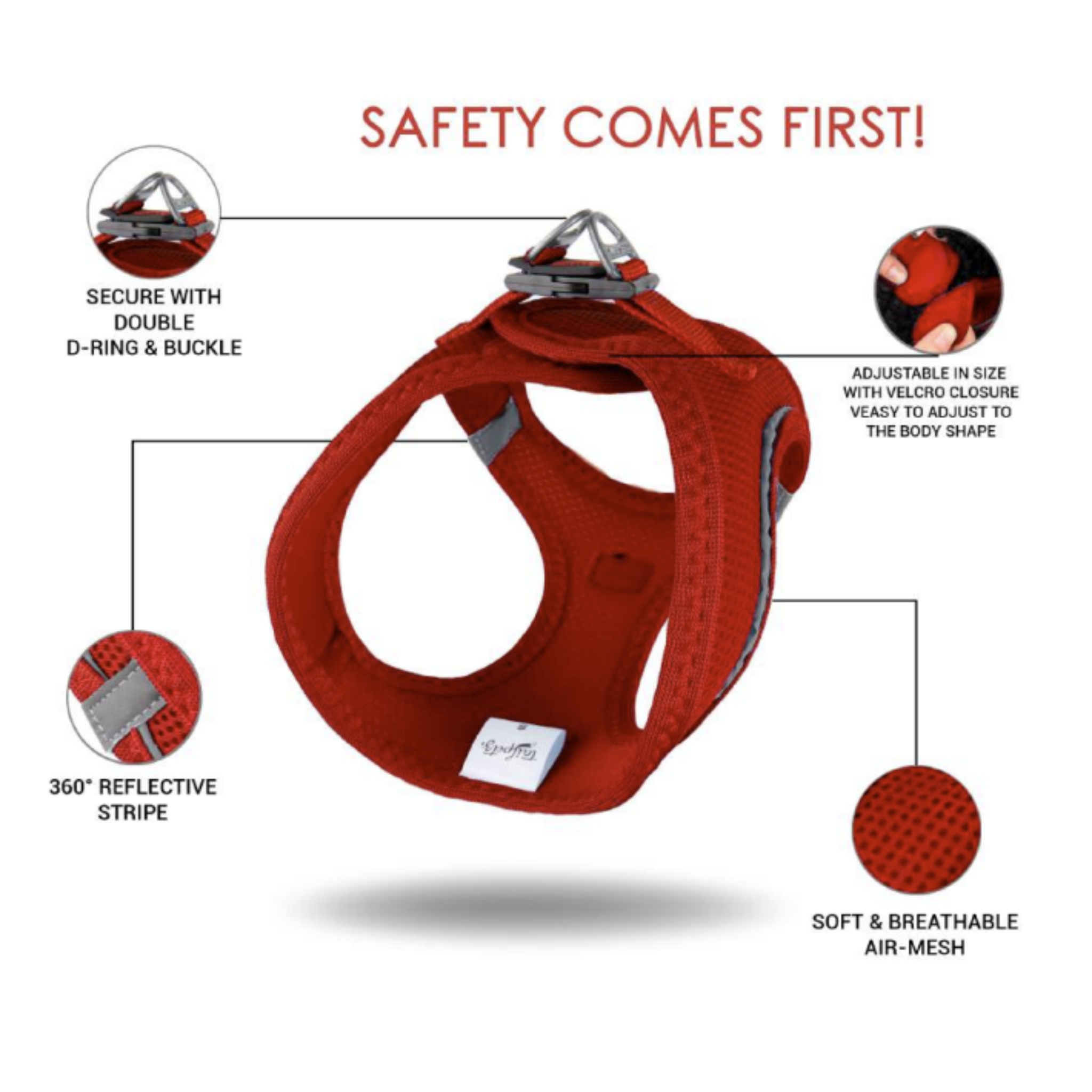 Air-Mesh Valjaat Harness Red